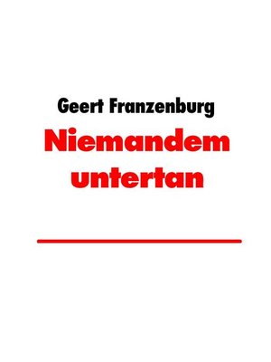 cover image of Niemandem untertan